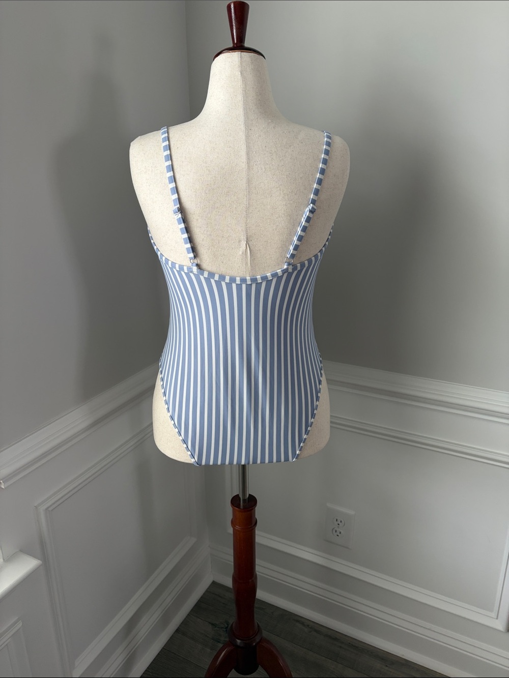 H&M Light Blue and White Striped Swimsuit - Picture 4 of 6